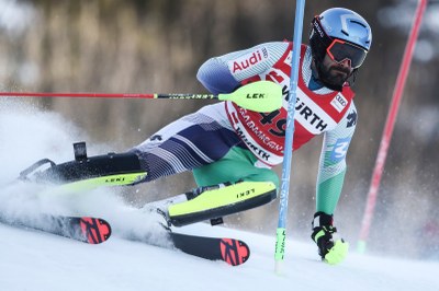 Quim Salarich, a l'eslàlom de Copa del Món de Garmisch-Partenkirchen (@Pentaphoto / RFEDI)
