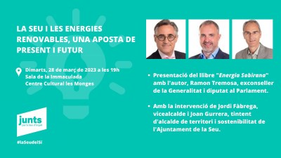 Presentació a la Seu d'Urgell del llibre 'Energia sobirana', de Ramon Tremosa