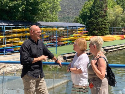 Raül Romeva conversa amb Marian Lamolla al Parc Olímpic del Segre