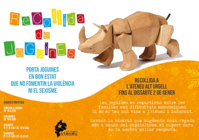 Campanya de recollida de joguines a l'Ateneu Alt Urgell