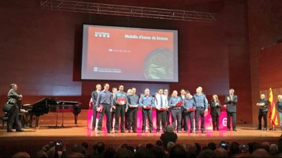 Acte de reconeixement als bombers catalans (Foto: Departament d'Interior)