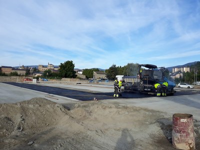 Obres de la nova àrea d'autocaravanes de la Seu d'Urgell