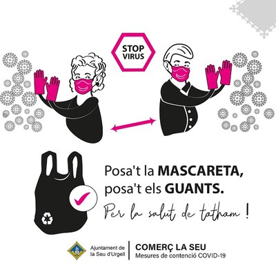 Campanya per a l'ús de mascareta i guants a la via pública a la Seu d'Urgell