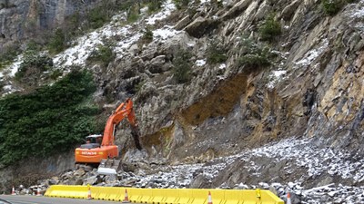 Obres a la C-14, al congost de Tresponts (Foto: TES)