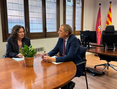 Reunió entre José Crespín i Sílvia Romero (Foto: Subdelegació del Govern a Lleida)
