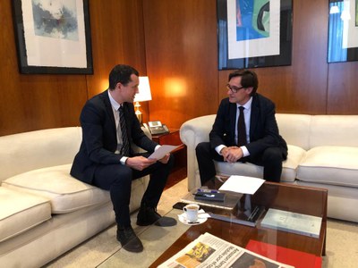 Reunió d'Òscar Ordeig amb Salvador Illa a Madrid