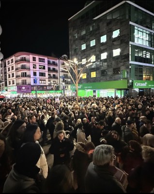 Manifestació en protesta pels preus de l'habitatge, aquest dimarts a Andorra la Vella (Foto: Cerni Cairat)