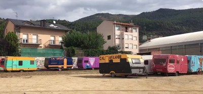 Caravanes ubicades a l'Espai Casetes de la FM (Foto d'arxiu)