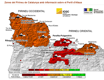 Mapa de risc d'allaus. 16.02.18
