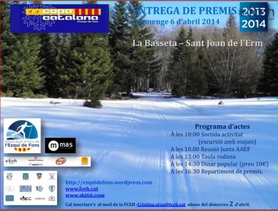Esquí Nòrdic - Lliurament premis Copa Catalana 2014