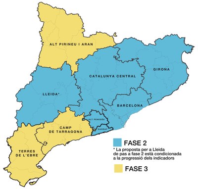 Proposta de Salut per avançar fases de la desescalada el pròxim 8 de juny
