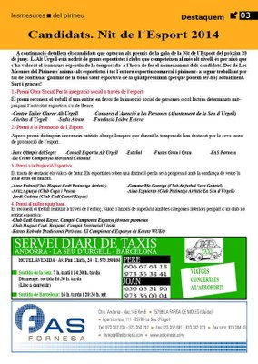 Nit de l'Esport de l'Alt Urgell 2014 - Cartell