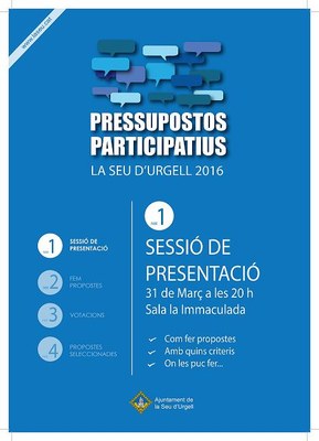 Sessió informativa a la Seu sobre els pressupostos participatius 2016