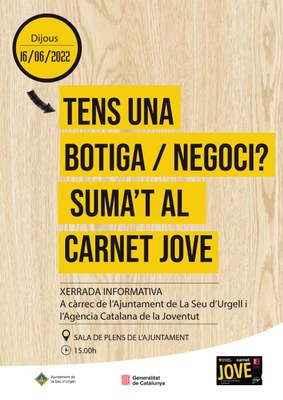 Xerrada a la Seu d'Urgell sobre el Carnet Jove