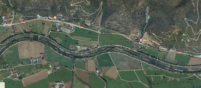 La carretera N-260 al pas pel terme municipal de la Seu (Google Maps)