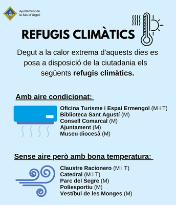 Refugis climàtics en espais públics de la Seu d'Urgell