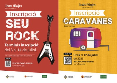 Terminis per inscriure's al recinte de Casetes de la Festa Major o al Seu Rock