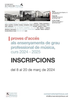Inscripció a la prova d'accés al grau professional del CMP