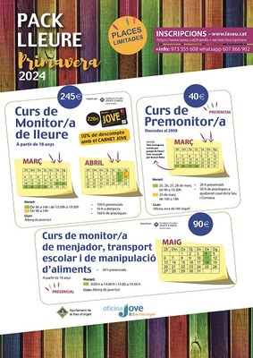 Nous cursos del Pack Lleure de l'Oficina Jove