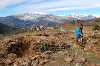 Recuperació de trinxeres de la guerra civil a Vilamur, al municipi de Soriguera (Foto: ACN)