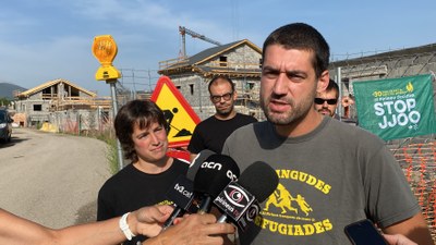 Bernat Lavaquiol, en una roda de premsa d'Stop JJOO (Foto: ACN)