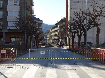 Tall de trànsit al carrer del Comtat d'Urgell (Foto: Ajuntament de la Seu)