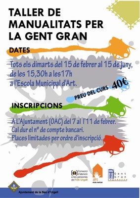 Cartell del Taller de manualitats per a gent gran