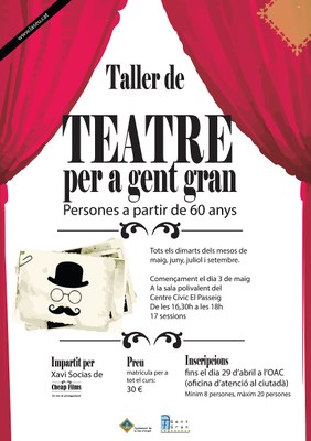 Cartell del taller de teatre per a gent gran a la Seu