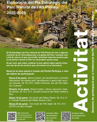 Taller participatiu per a l'elaboració del Pla Estratègic 2025-2028 del Parc Natural de l'Alt Pirineu