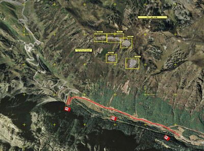 Plànol del tram on s'instal·laran els paraallaus (Foto: Territori i Sostenibilitat)