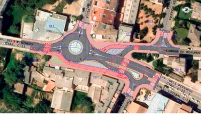 Plànol de la rotonda projectada a la C-13, a Tremp (Foto: TES)