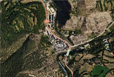 Obres previstes al pont de la C-13 a l'entrada de Llavorsí (Foto: Gencat)