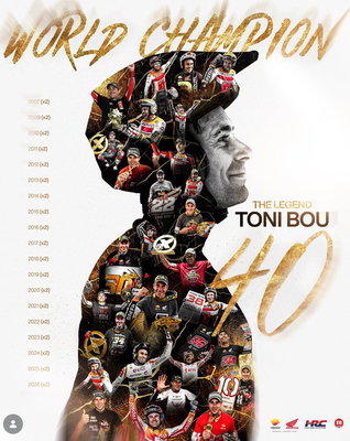 Toni Bou ja ha conquerit el seu 40è Mundial de Trial consecutiu (FIM)