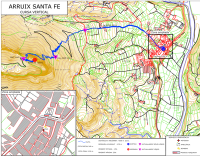 Mapa de cursa de l'Arruix de Santa Fe (Bombers d'Organyà)