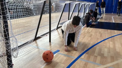 Torneig de goalball al Palau d'Esports de la Seu