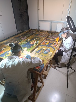 Restauració del Retaule dels Goigs de la Verge d'Abella de la Conca (Foto: Museu Diocesà d'Urgell)