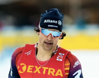 Jaume Pueyo, a l'esprint del Tour de Ski a Toblach (Foto: RFEDI / Nordic Focus)