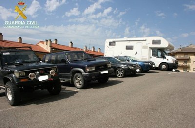 Vehicles intervinguts el 2016 en un operatiu contra el contraban amb un guàrdia civil implicat