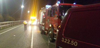 Accident a la carretera C-14 (Foto: Bombers Nargó)