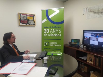 Reunió telemàtica entre Andorra i Espanya (Foto: Govern d'Andorra)