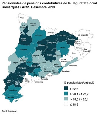 Mapa de pensionistes de pensions contributives