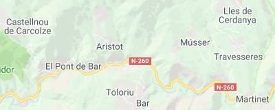 N-260 al seu pas pel Pont de Bar