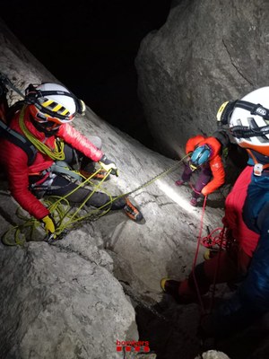 Rescat d'uns escaladors al massís del Pedraforca (Foto: Bombers Generalitat)