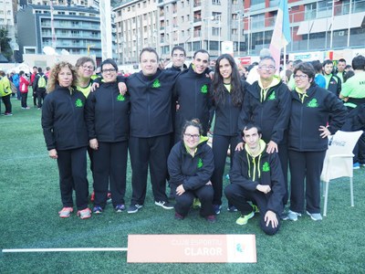 L'equip del Taller Claror, a la inauguració dels Special Olympics