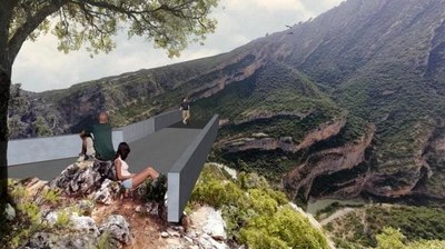 Imatge simulada de com quedaria el mirador a Roca Regina (Foto: ACN/Projecte Roca Regina)