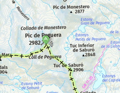 L'accident ha passat a la zona del Pic de Peguera (Imatge: ICGC)