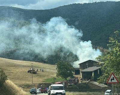 Incendi en una masia a Castellbò (Foto: Albert Arellano)