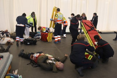 Simulacre d'accident a Llívia (Foto: ACN)