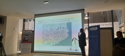 Presentació del projecte ROMTUR amb un mapa amb els elements patrimonials que es promocionaran (Foto: Diputació de Lleida)