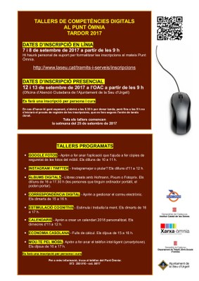 Cartell dels nous cursos del Punt Òmnia